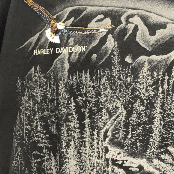 Vtg Harley Davidson Graphic Tshirt Embroidered Eag - Picture 3 of 10